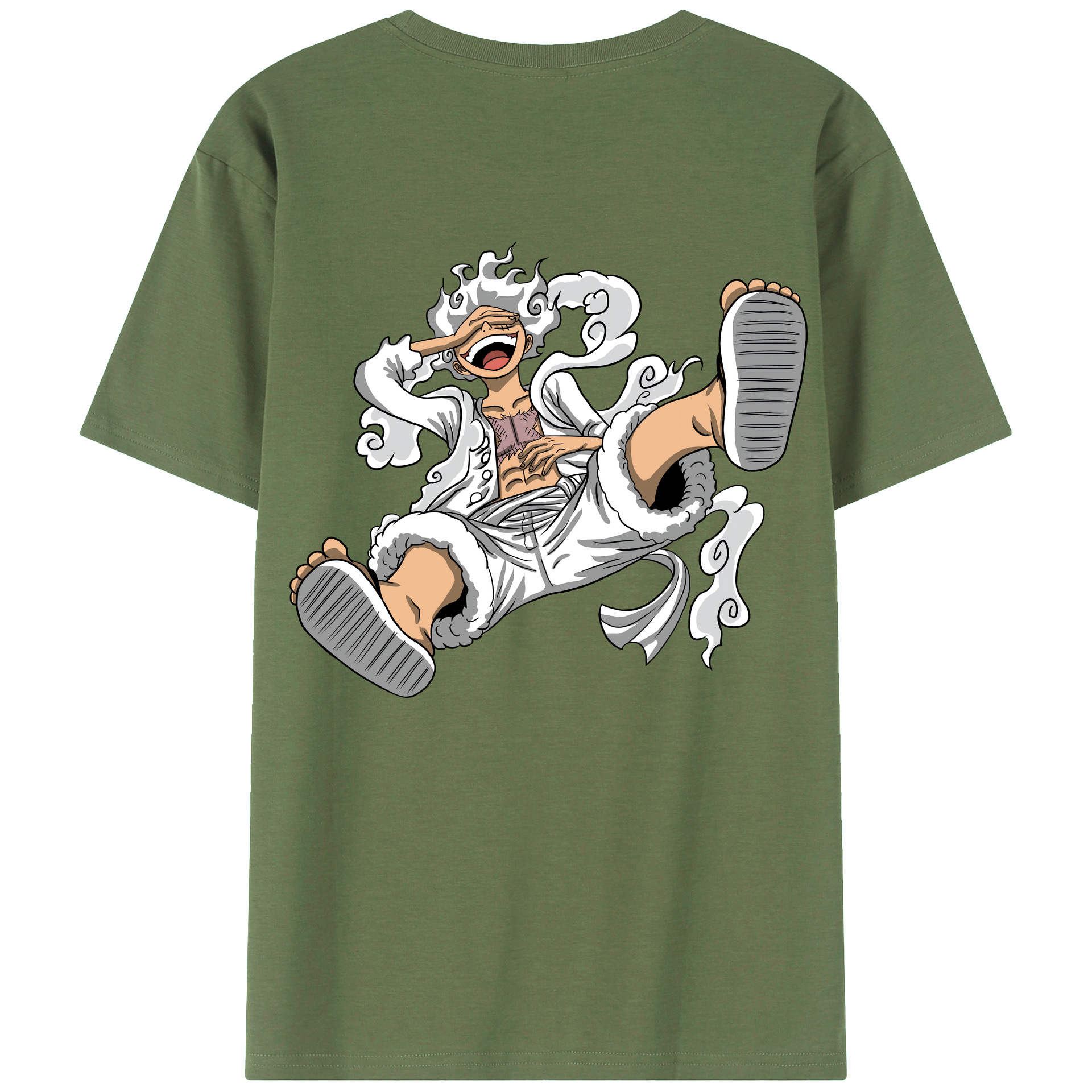ワンピース モンキー・D・ルフィ ONE PIECE Monkey D. Luffy 綿100％ メンズ半袖Tシャツ（バックプリント） 通気性